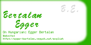 bertalan egger business card